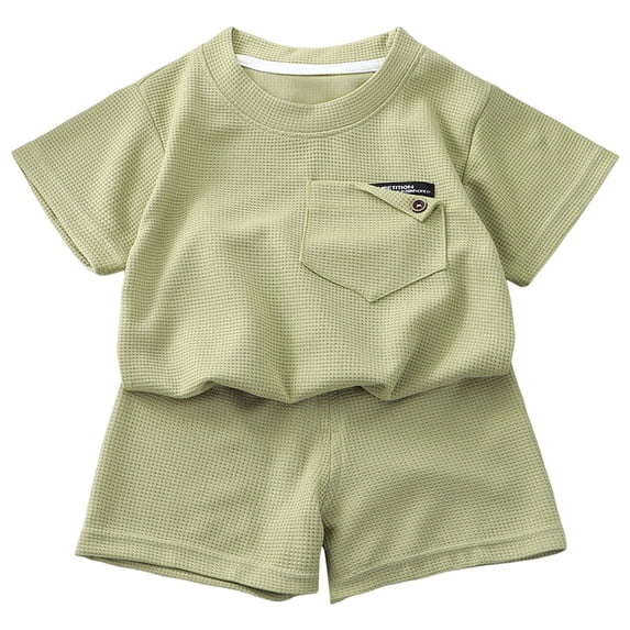 NIEWTR Summer 2Pcs Outfits Set for Girls, Short Sleeve T-Shirt with Cute Flower + Pants Summer 2Pcs Gift Outfits Set (Gift Idea) 2Pcs Summer Beach Outfits 4-5 Years,Green