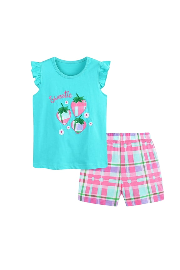 Summer 2Pcs Outfits Set – Toddler Girls Flower Short Sleeve T-Shirt and Pants Gift Set Summer 2Pcs Gift Outfits Set 2Pcs Summer Beach Outfits 3-4 Years,Blue