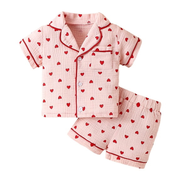 NIEWTR Summer 2Pcs Outfits Set for Toddler Girls – Flower Short Sleeve T-Shirt and Shorts Gift Set Summer 2Pcs Gift Outfits Set Pajamas Set 4-5 Years Red