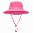 thumbnail image 1 of NIEWTR Summer Beach Hats Baby Sun Hat Toddler Summer UPF 50+ Sun Protective Bucket Hat Wide Brim Beach Hats for Baby Boys Girls 0-6 Years（Hot Pink,1-3 Years), 1 of 5