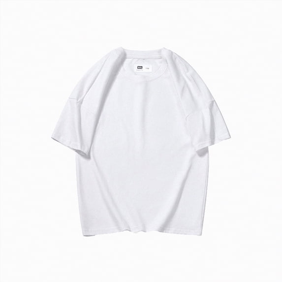 NIEWTR Summer Tshirt for Boys Kids Shirt Toddler Short Sleeve T-Shirts Basic Round Neck Tops Cotton Summer Casual Clothes(A-White,4-5 Years)