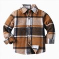 thumbnail image 1 of NIEWTR Toddler Autumn Tops Kids Flannel Shirt Jacket Plaid Long Sleeve Lapel Button Down Baby Boys Fall Shirt Coat Outwear with Pockets, 1 of 9