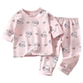 thumbnail image 1 of NIEWTR Toddler Baby Boy Girl Clothes Winter Contrast Color Long Sleeve Pullover Sweatshirt Pants 2Pcs Fall Outfits Set 2PC Long Sleeve Pajamas Set For 1t 2t 3t 4t ，5-6 Years, 1 of 6