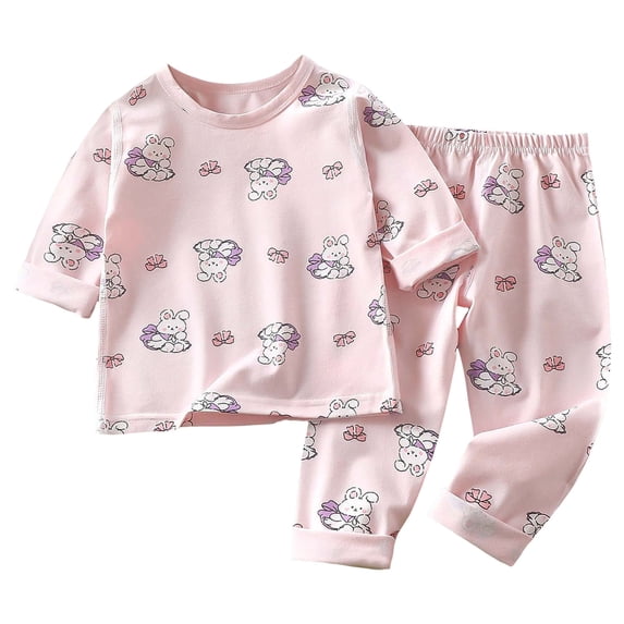 NIEWTR Toddler Baby Boy Girl Clothes Winter Contrast Color Long Sleeve Pullover Sweatshirt Pants 2Pcs Fall Outfits Set 2PC Long Sleeve Pajamas Set For 1t 2t 3t 4t ,5-6 Years