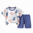 thumbnail image 1 of NIEWTR Toddler Baby Boy Girl Summer Clothes Print Short Sleeve T-Shirt Tee Tops Shorts Infant Outfits（White,9-18 Months), 1 of 4