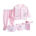 thumbnail image 1 of NIEWTR Toddler Baby Boy Girls Autumn Winter Clothes Little Hero Long Sleeve Letter Fall Winter Outfits Top Pants Set Casual 2Pcs Fall Winter Outfits Children's Gift,Pink,0-3 Months, 1 of 7