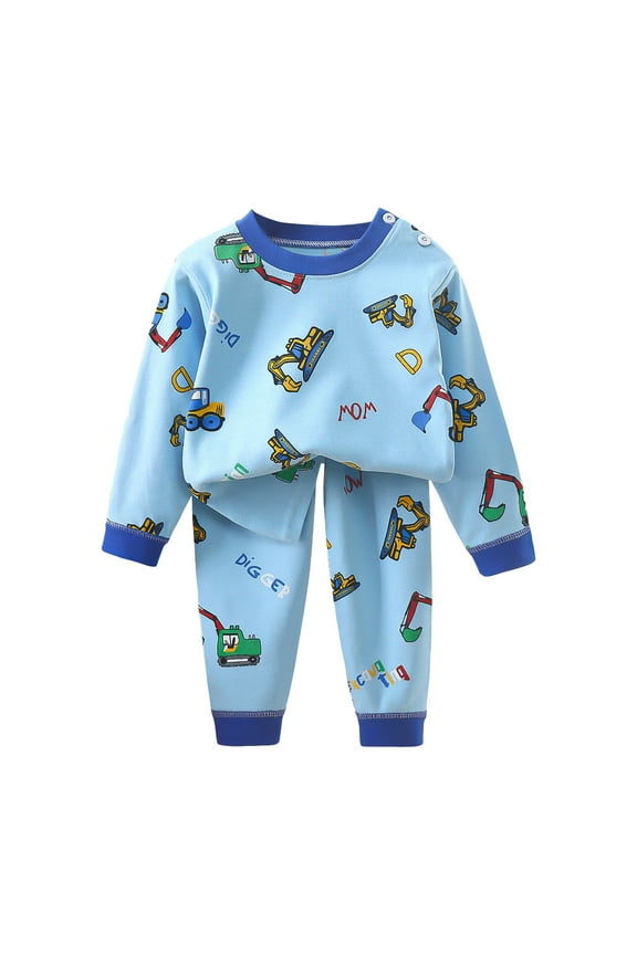 Kids Boys 2 Pieces Outfits, Contrast Color Round Neck Long Sleeve Tops + Solid Color Pants Fall Winter Set for 0 6 12 18 24 M 1t 2t 3t 4t 5t 6t,3-6 Months,Sky Blue