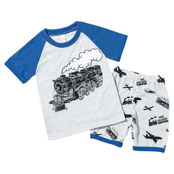NIEWTR Toddler Baby Boy Girls Clothes Outfits Short Summer Sleeve Letters Printed Shirt Elastic Shorts Sets 2PC Little Boy Set 18 24 Months 2T 3T Summer Outfits (7-8 Years,Silver)