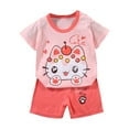 thumbnail image 1 of NIEWTR Toddler Baby Boy Girls Easter Outfit Short Sleeve T-Shirt Elastic Waist Shorts Set Cartoon Print Summer Pjs For 18-24 Months 2t 3t 4t 5t 6t Summer Pajamas Set ,3-6 Months, 1 of 3