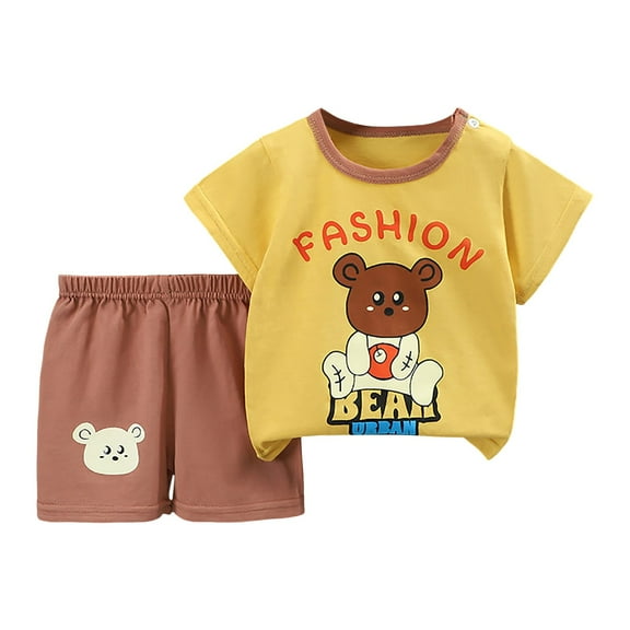 NIEWTR Toddler Baby Boy Girls Easter Outfit Short Sleeve T-Shirt Elastic Waist Shorts Set Summer 2Pcs For 2t 3t 4t 5t 6t Children's Day Gift 2PCS Set ,3-4 Years
