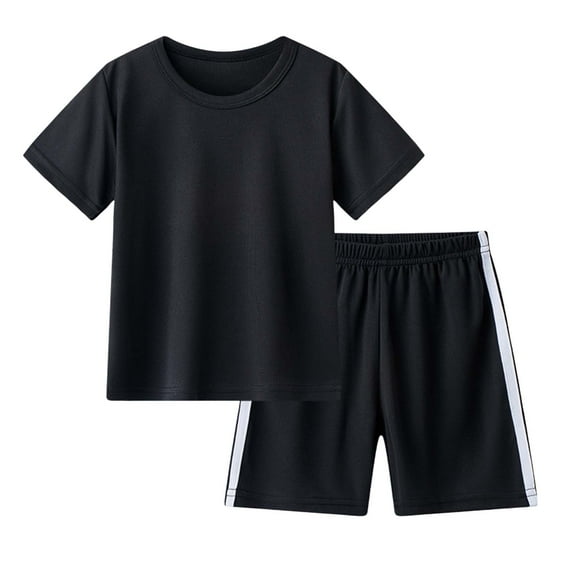 NIEWTR Toddler Baby Boy Girls Golf Outfit Printed T Shirts Top Plaid Elastic Shorts Set 2Pcs Birthday Infant Summer Cartoon Print 18 24 Months 2T 3T Summer Outfits (4-5 Years,Black)