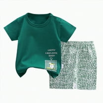 NIEWTR Toddler Baby Boy Girls Golf Outfit Short Sleeve Polo T Shirts Top and Elastic Shorts Set 2Pcs Summer Set T-Shirt For 1t 2t 3t 4t 5t 6t Pajamas & Dailywear (Green,5-6 Years)
