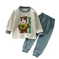 thumbnail image 1 of NIEWTR Toddler Baby Boy Girls Outfit Set Long Sleeve Fall Winter Outfits Top Elastic Drawstring Pants with Pocket Autumn Winter 2Pcs For 1t 2t 3t 4t 5t 6t Short Sets，5-6 Years, 1 of 3