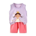 thumbnail image 1 of NIEWTR Toddler Baby Boy Girls Outfit Short SleeveT Shirts Top and Elastic Shorts Cartoon Print Set 2Pcs e Summer Pjs For 18-24 Months 2t 3t 4t 5t 6t Summer Pajamas Set ,3-4 Years, 1 of 3