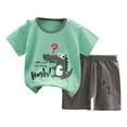thumbnail image 1 of NIEWTR Toddler Baby Boy Girls Outfit Short SleeveT Shirts Top and Elastic Shorts Set 2Pcs e Summer Pjs For 18-24 Months 2t 3t 4t 5t 6t Summer Pjs kids,18-24 Months, 1 of 3