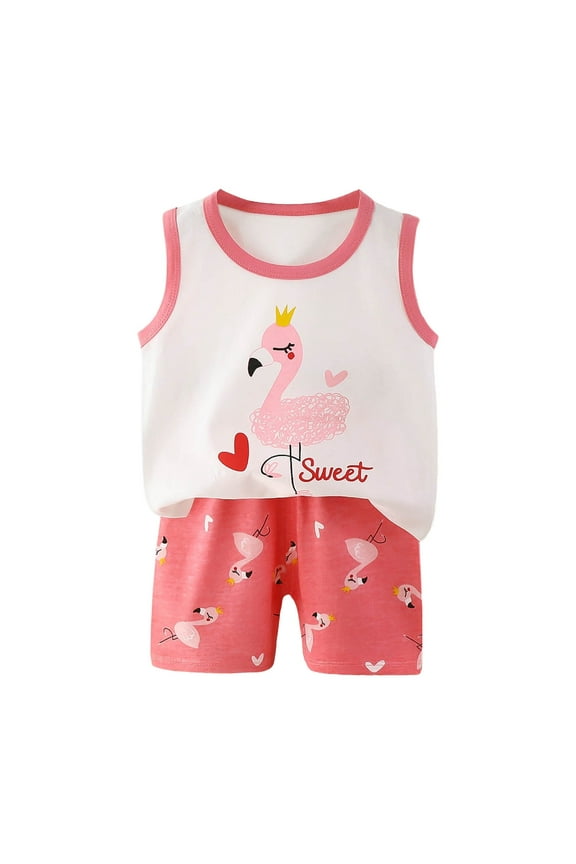 Toddler Baby Boy Girls Summer Clothes Little Hero Short Sleeve Letter T Shirt Top Shorts Set Casual 2Pcs Outfits For 1t 2t 3t 4t 5t 6t Cartoon Print 2PCS Set (Red,4-5 Years)