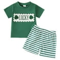 thumbnail image 1 of NIEWTR Toddler Baby Boy Girls Summer Outfit Short Sleeve T-Shirt Tops Elastic Waist Shorts Set Boys Cartoon Print 2PCS Set For 2t 3t 4t 5t 6t Children's Day Gift 2PCS Set ,12-18 Months, 1 of 9