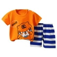 thumbnail image 1 of NIEWTR Toddler Baby Boy Girls Summer Outfit Short Sleeve T-Shirt Tops Elastic Waist Shorts Set Boys Cartoon Print Summer Pjs For 18-24 Months 2t 3t 4t 5t 6t Summer Pajamas Set ,9-18 Months, 1 of 3