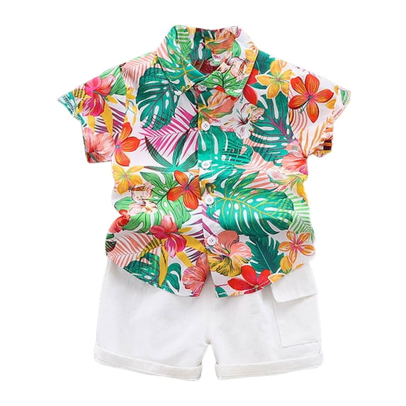 NIEWTR Toddler Baby Boy Girls Summer OutfitShort Sleeve T-Shirt Top with Elastic Shorts Set Cute 2Pcs Cartoon Print Set For 18-24 MonthsChildren's Day Gift 2PCS Set ,3-4 Years