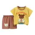 thumbnail image 1 of NIEWTR Toddler Baby Boy Girls Summer Outfits Short Sleeve T-Shirt + Short Pants 2PCS Set Casual Clothes Summer Pjs For 18-24 Months 2t 3t 4t 5t 6t Children's Day Gift 2PCS Set ,3-6 Months, 1 of 3