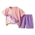 thumbnail image 1 of NIEWTR Toddler Baby Boy Girls Summer Short Sleeve T-Shirt Tops Elastic Shorts Set 2Pcs Casual Outfit Jog Suits Summer Pjs For 18-24 Months 2t 3t 4t Children's Day Gift 2PCS Set ,18-24 Months, 1 of 3