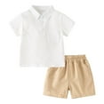 thumbnail image 1 of NIEWTR Toddler Baby Boy Girls Summer T Shirt Elastic Waist Pockets Elastic Shorts Set 2 Piece Outfit Set Children's Gift For 18-24 Months 2t 3t 4t 5t 6t Summer kid Pajamas Set ,12-18 Months, 1 of 5