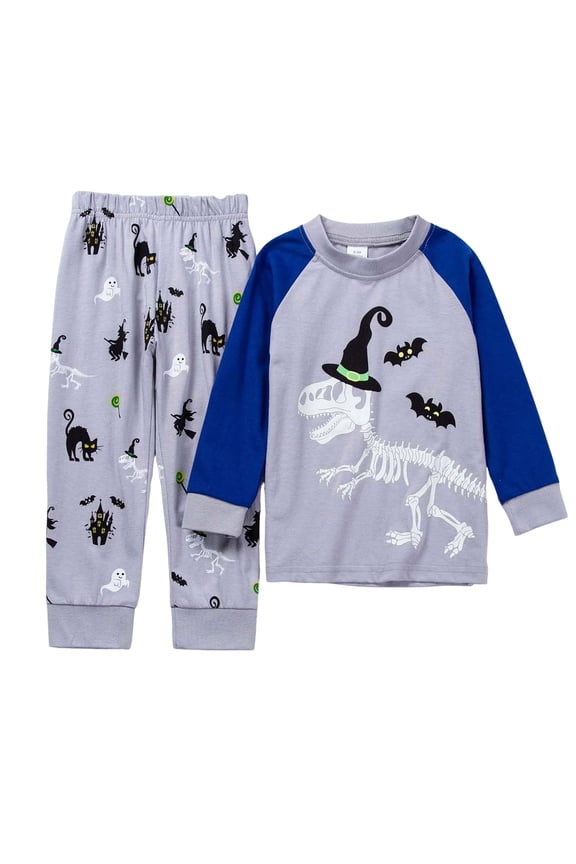 Girls Pajamas Toddler Pjs Set Cotton Kids Sleepwear 2 Piece Child Clothes Size 2-12 Years Fall Winter Outfit Long sleeve Pjs(Gray,4-5 Years)