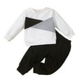 thumbnail image 1 of NIEWTR Toddler Baby Boy Outfit Long Sleeve Sweatshirts Pants Clothes Set Boys 2PCS(Black,12-18 Months), 1 of 7