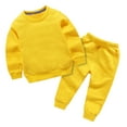 thumbnail image 1 of NIEWTR Toddler Baby Boy Outfits Fall Winter Clothes Letters Prints Long Sleeve Sweatshirt Pullover Tops + Joggers Pants Outfit Set (6-7 Years,Z08-Yellow), 1 of 8