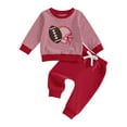 thumbnail image 1 of NIEWTR Toddler Baby Boy Outfits Long Sleeve Pocket Pull On Sweatshirt Contrast Color Pants Fall Winter for 0 6 12 18 24 M 1t 2t 3t 4t 5t Pajamas & Dailywear Setï¼6-12 Months, 1 of 8