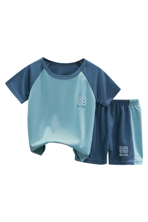 Toddler Baby Boy Summer Clothes Embroidery T-Shirt Casual Shorts Sets Truck Excavator Dinosaur Pattern Outfits For 2t 3t 4t 5t 6t Children's Day Gift 2PCS Set ,4-5 Years