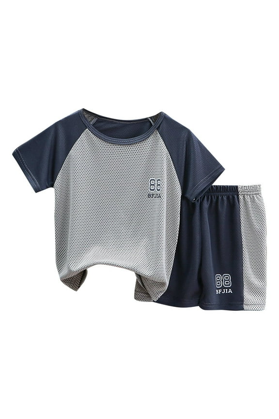 Toddler Baby Boy Summer Clothes Embroidery T-Shirt Casual Shorts Sets Truck Excavator Dinosaur Pattern Outfits For 2t 3t 4t 5t 6t Children's Day Gift 2PCS Set ,5-6 Years