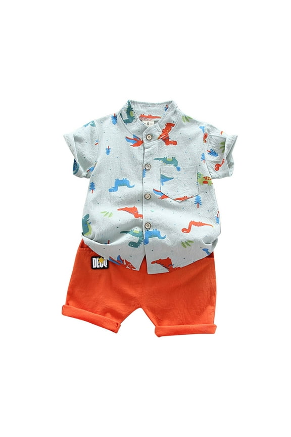 Toddler Baby Boy Summer Clothes Funny Letter T Shirt Elastic Waist Pockets Shorts Set 2 Piece Outfit 3 6 12 18 Months 2T Clothes Children's Gift,18-24 Months