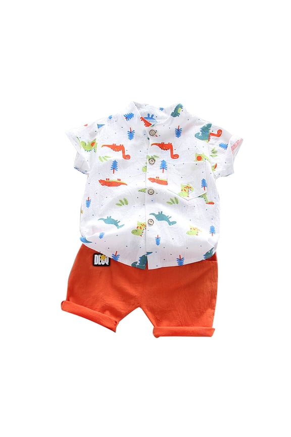 Toddler Baby Boy Summer Clothes Funny Letter T Shirt Elastic Waist Pockets Shorts Set 2 Piece Outfit 3 6 12 18 Months 2T Clothes Children's Gift,12-18 Months