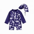 thumbnail image 1 of NIEWTR Toddler Baby Boy Swimsuit Whale 0 3 6 12 18M Boy Bathing Suit 2 3T One Piece Zipper Rash Guard Swimwear with Hat(Navy,18-24 Months), 1 of 4