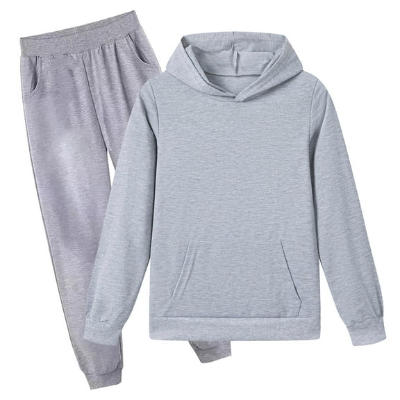 NIEWTR Toddler Baby Boys Girls Fall Winter Outfit Contrast Color Long Sleeve Sweatshirts Stretch Jogger Pants Newborn Clothes Set Pajamas & Dailywear Set (A-77-Grey,3-4)