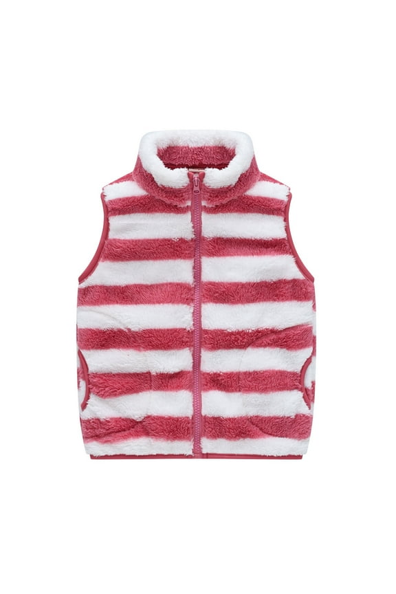 Toddler Baby Girls Boys Sleeveless Plush Vest Coat Lightweight Solid Color Zipper Outwear Waistcoat Tops(9-10 Years,Z02-Pink)