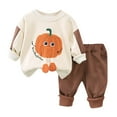 thumbnail image 1 of NIEWTR Toddler Baby Boys Girls Trick-Or-Treating Pumpkin Outfits Role Play Parties (3-4 Years,Coffee), 1 of 3