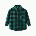 thumbnail image 1 of NIEWTR Toddler Baby Boys Little Girls Flannel Jacket Fall Winter Long Sleeve Button Up Shirt Little Kids Lapel Shacket Coats Outwear Tops with Pockets Long Sleeve Button Shirt for 4-5 Years, 1 of 4