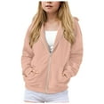 thumbnail image 1 of NIEWTR Toddler Baby Boys Little Girls Hoodies Jacket Zip Up Long Sleeve Kids Coat Hooded Pullover Tops (7-8 Years,Z06-Rose Gold), 1 of 5