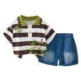 thumbnail image 1 of NIEWTR Toddler Baby Boys Summer Outfits Short Sleeve Cartoon Print T-Shirt Tops & Elastic Shorts Sets 2Pcs Boys Cotton Summer Pjs 5t 6t Children's Day Gift 2PCS Set ,4-5 Years, 1 of 4