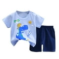 thumbnail image 1 of NIEWTR Toddler Baby Boys Summer Outfits Short Sleeve Cartoon Print T-Shirt Tops & Elastic Shorts Sets 2Pcs Boys Cotton Summer Set 3 6 12 18 Months 2T Clothes Summer Pjs kids,3-4 Years, 1 of 4