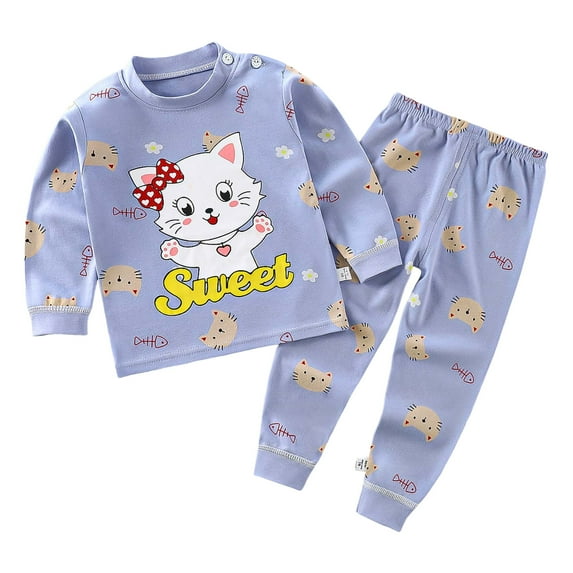 NIEWTR Toddler Baby Clothes Color Block Crewneck Sweatshirt Top With Pants Set Fall Winter Outfits Homewear Outfit Pajamas & Dailywear Setï¼Light Blueï¼5-6 Yearsï¼