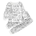 thumbnail image 1 of NIEWTR Toddler Baby Fall Winter Outfits Contrast Color Sweatshirt Casual Pants 2Pcs Clothes Set Pajamas & Dailywear Set Homewear Fall Winter Outfit（Black，6-7 Years）, 1 of 4