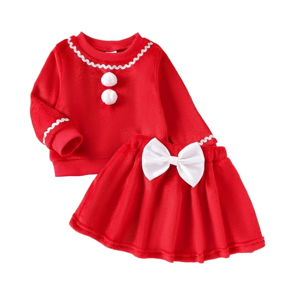 NIEWTR Toddler Baby Girl 2 Piece Outfit Set Long Sleeve Sweatshirt Tops Casual Pants Spring Fall Clothes Fall Winter Set Toddler Girl Outfit For 1t 2t 3t 4t 5t 6t,18-24 Months