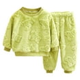 thumbnail image 1 of NIEWTR Toddler Baby Girl Boy Clothes Fall Winter Outfit Color Block Long Sleeve Sweatshirt Pants Cute Outfits Homewear Fall Winter Outfit Pajamas & Dailywear Setï¼Greenï¼7-8Yï¼, 1 of 3