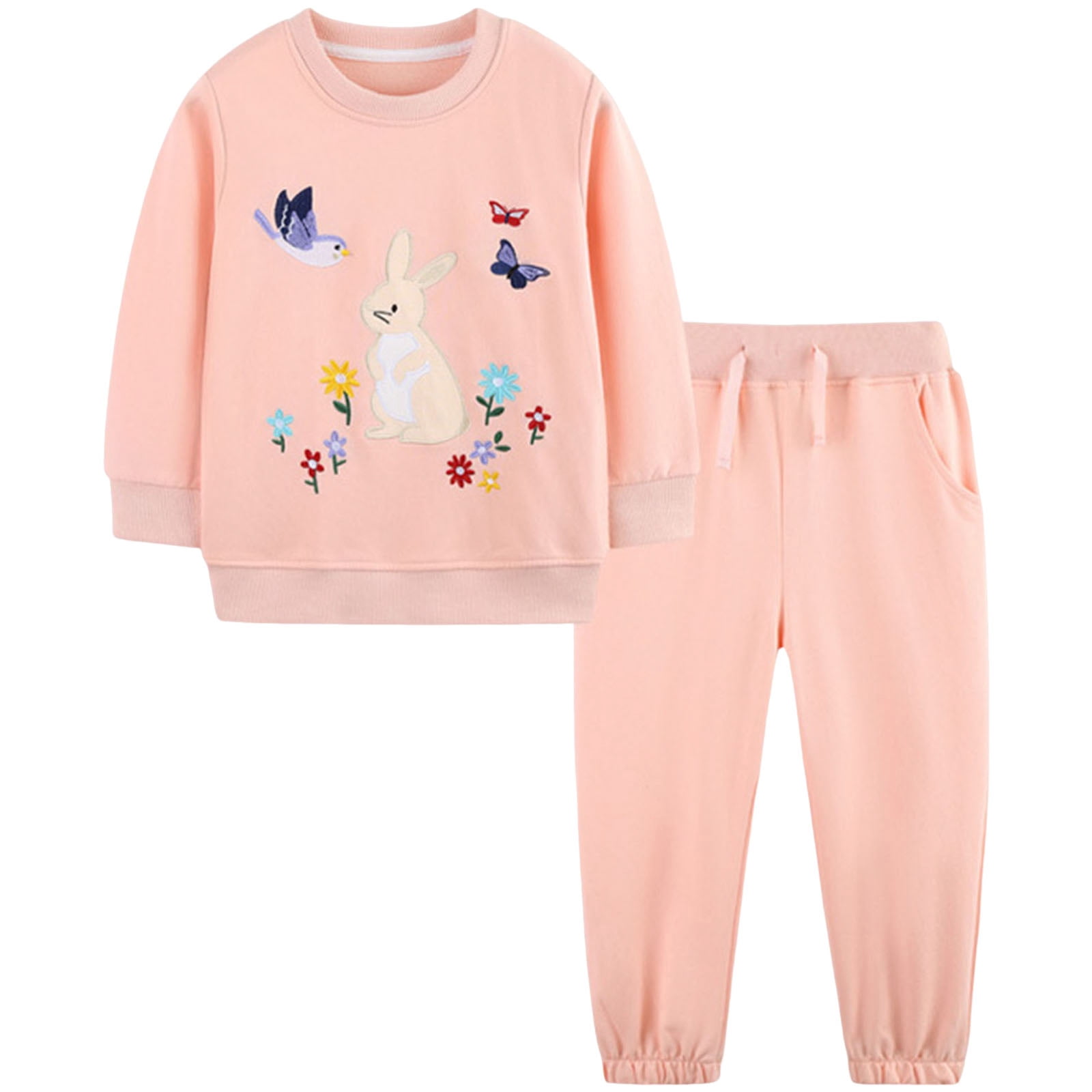 NIEWTR Toddler Baby Girl Clothes Contrast Color Tshirt Long Sleeve Top Pants 2PCS Fall Winter Baby Outfit Set Sweatsuit for 0 6 12 18 24 M 1t 2t 3t 4t 5t 6t Dailywear Set,5-6 Years