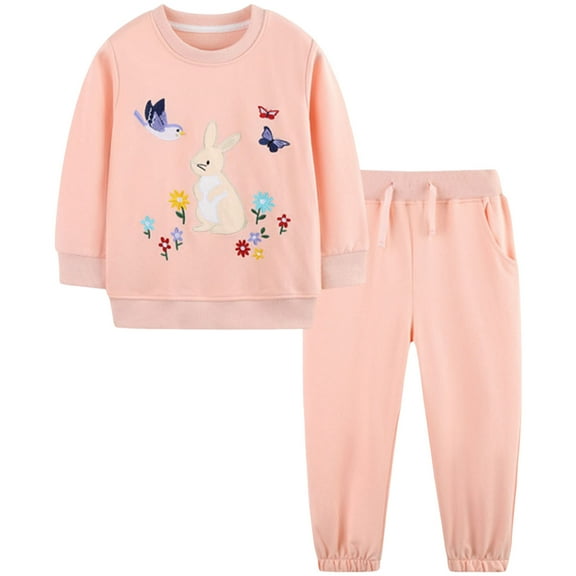 NIEWTR Toddler Baby Girl Clothes Contrast Color Tshirt Long Sleeve Top Pants 2PCS Fall Winter Baby Outfit Set Sweatsuit for 0 6 12 18 24 M 1t 2t 3t 4t 5t 6t Dailywear Set,4-5 Years