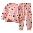thumbnail image 1 of NIEWTR Girls Cotton Pajamas Toddler 2 Pieces Pjs Kids Sleepwear Clothes Long sleeve Sets Sleepwear Pajamas Long sleeve Pjs(6-12 Months,Pink), 1 of 4