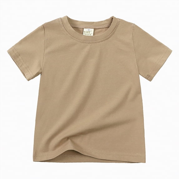 NIEWTR Toddler Baby Girl Clothes Kids Girls Short Sleeve Tee Summer Casual Tops Soft Comfy Crewneck Daily Wear Loungewear 2T 3T 4T 5T 6T(Brown,6-7 Years)